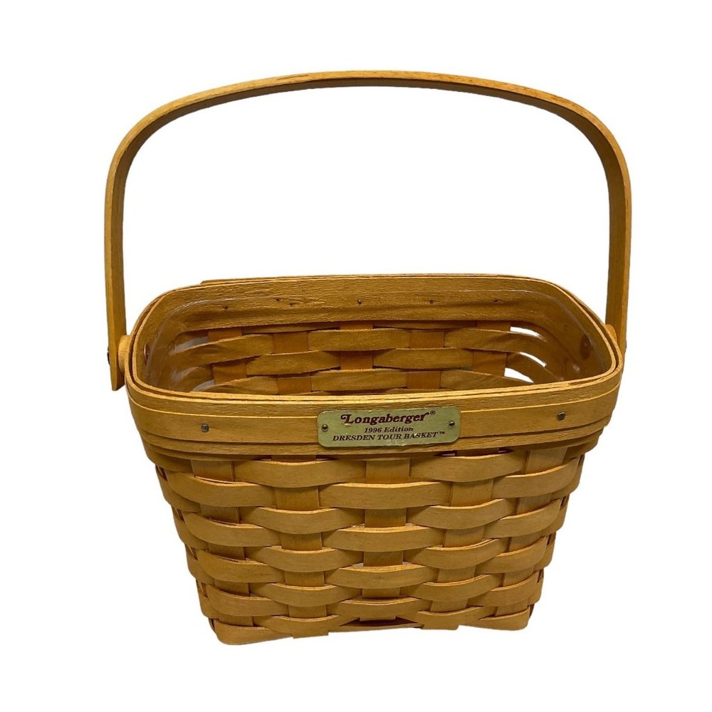 Longaberger 1996 Edition 7” X 4” Signed Dresden Tour Basket With Liner And Handl
